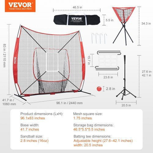 Vevor Baseball Training Net 7x7 Ft Portable Frame Accessories 77ycdpjxlw77g44gzv0
