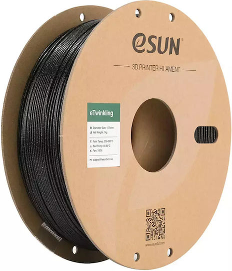 Esun eTwinkling PLA 3D Printer Filament 1.75mm Black 1kg