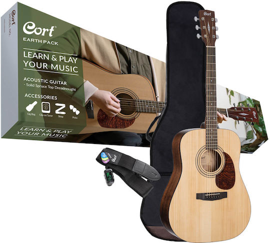 Cort Akustisch Gitarre EARTH-60 OP Pack Natürlich