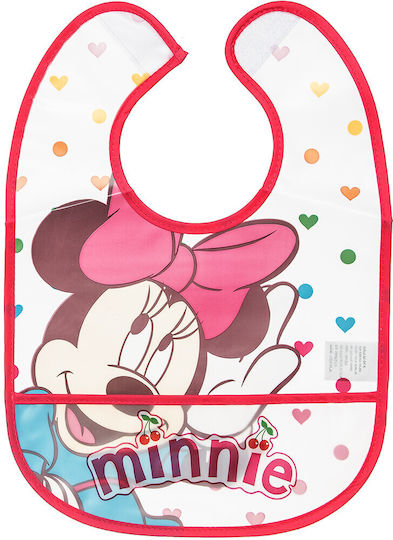 Alouette Minnie Mouse Αδιάβροχη Σαλιάρα Πλαστική με Αυτοκόλλητο & Τσέπη Πολύχρωμη για 6 m+ 3τμχ