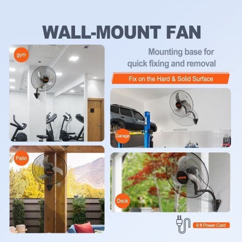 Vevor Wall Fan 70W 49cm Black