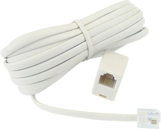 Comp Flat Telephone Cable RJ11 6P4C 2m White (01.074.0063)