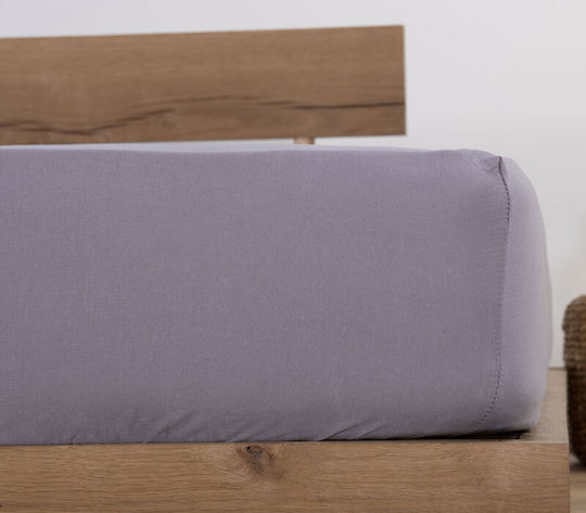 Nef-Nef Homeware Doppelter 140x200+30cm mit Gummizug Jersey L.Grey