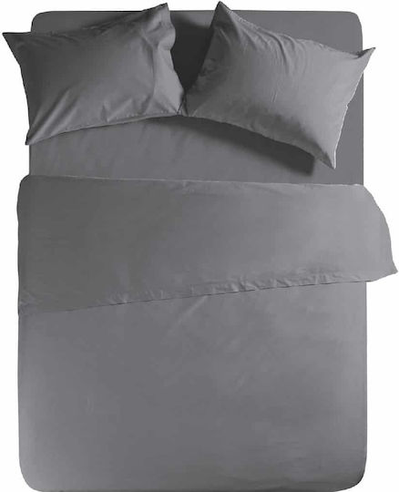 Nef-Nef Homeware Basic Ημίδιπλο 120x200+30εκ. με Λάστιχο 727 Dark Grey