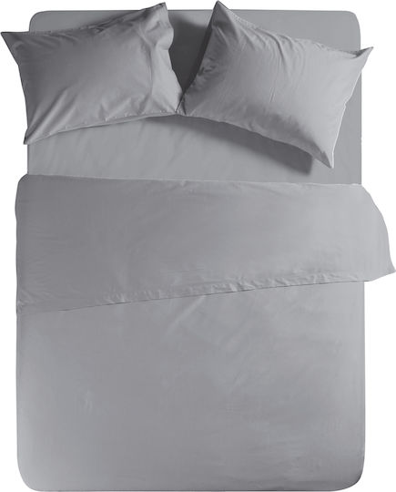 Nef-Nef Homeware Basic Σεντόνι Μονό 170x270εκ. Light Grey