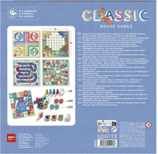 Επιτραπέζιο Παιχνίδι Classic Board Games 4/1 για 2-4 Παίκτες Apli Kids