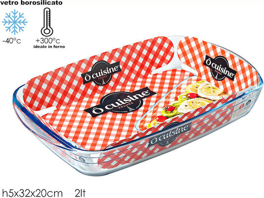 Ocuisine Rectangular Vas de Gătit Rezistent la Căldură Sticlă 1900ml 1buc