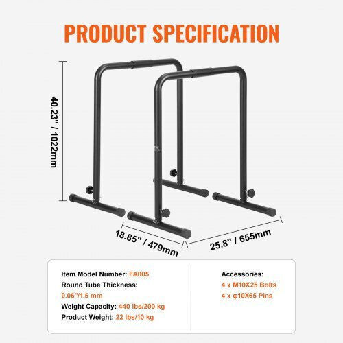 Adjustable Dip Bars Vevor 200 Kg Home Gym Yjpxsg45ycdlnq924v0