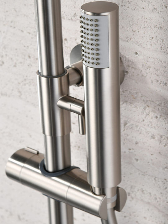 Imex Adjustable Shower Column with Mixer Silver