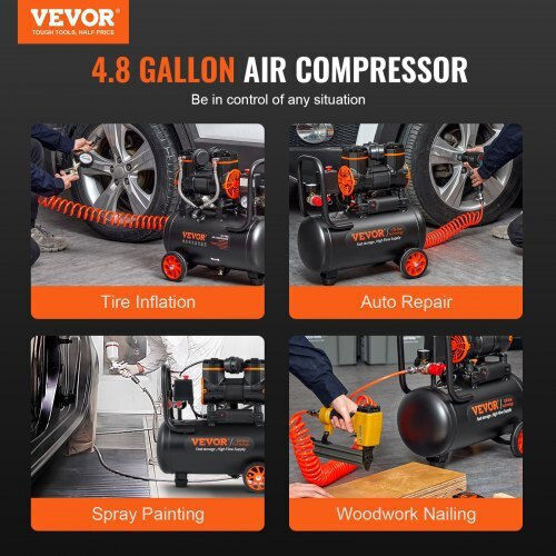 Vevor Κομπρεσέρ Αέρος 70dB με Ισχύ 1.2hp και Αεροφυλάκιο 18lt