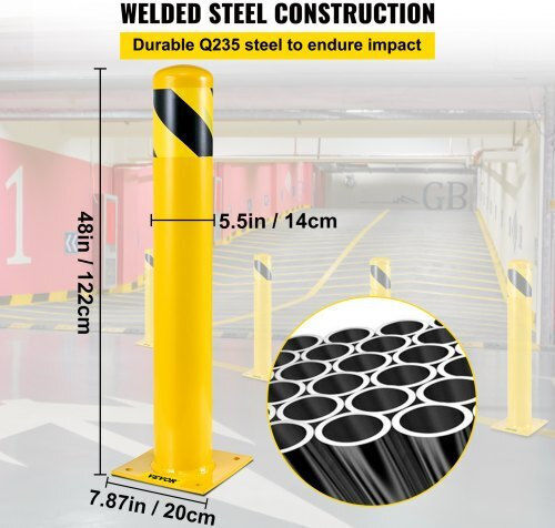Vevor Traffic Columns Yellow W14xH122cm