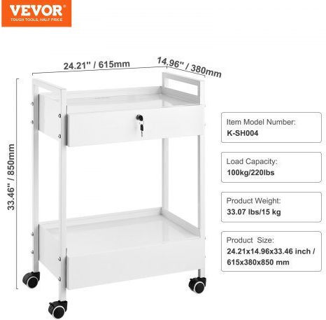 Vevor Τροχήλατο Τραπεζάκι Nursing SYSSTCB4Q235238MLV0