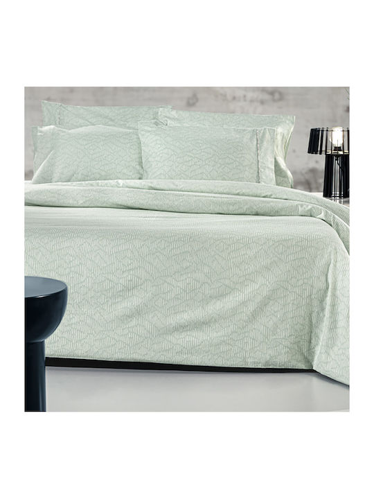 Guy Laroche Brenta Σετ Σεντόνια King Size Φανελένια 270x265εκ. Mint (4τμχ)