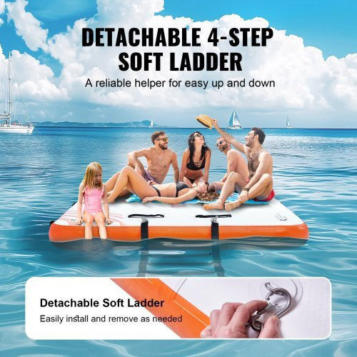Vevor Inflatable Floating Dock For 2 People White 457.2x182.88cm