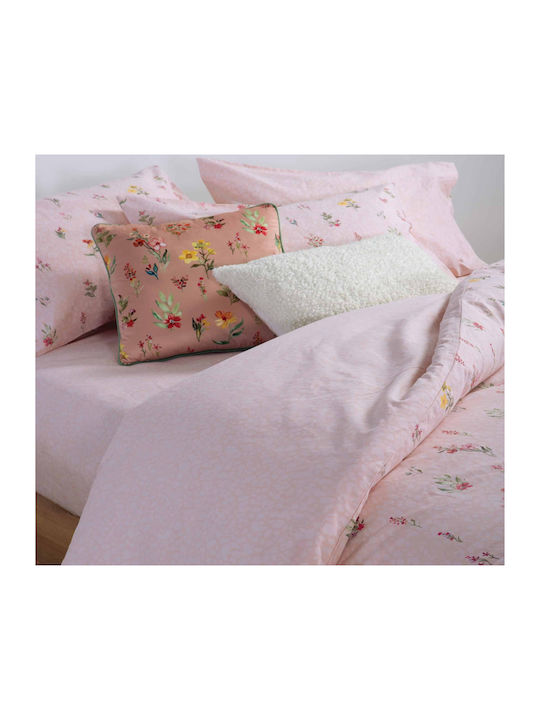 Nef-Nef Homeware Сет Чаршафи 170x270см. Plant Розов 3бр