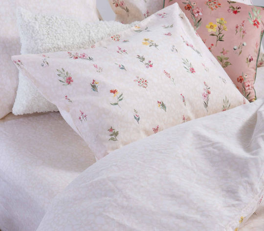 Nef-Nef Homeware Сет Чаршафи с Ластик 180x200+35см. Plant Екрю 4бр