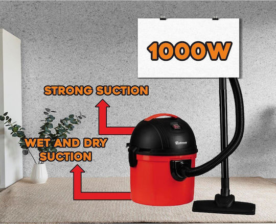 Hausberg Staubsauger Flüssigkeiten / Feststoffe 1200W mit Kunststoff Behälter 15Es