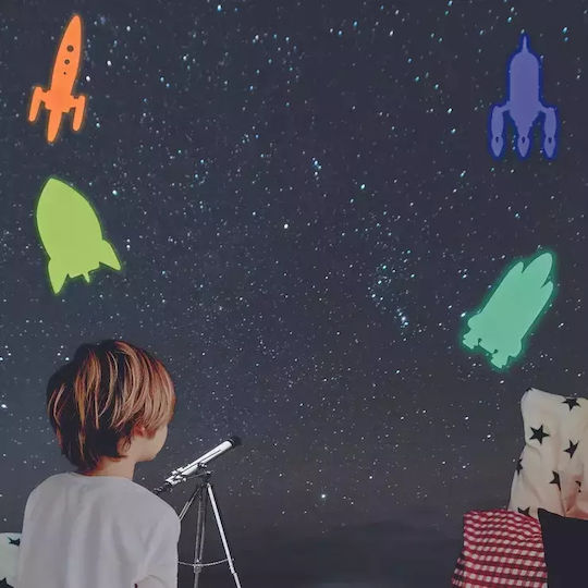 The Home Deco Factory Kids Glow-in-the-Dark Wall Sticker Children's Spaceships