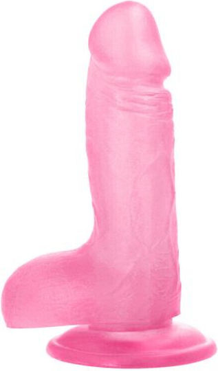 Toyz4lovers Glass Dildo with Scrotum Pink 17cm