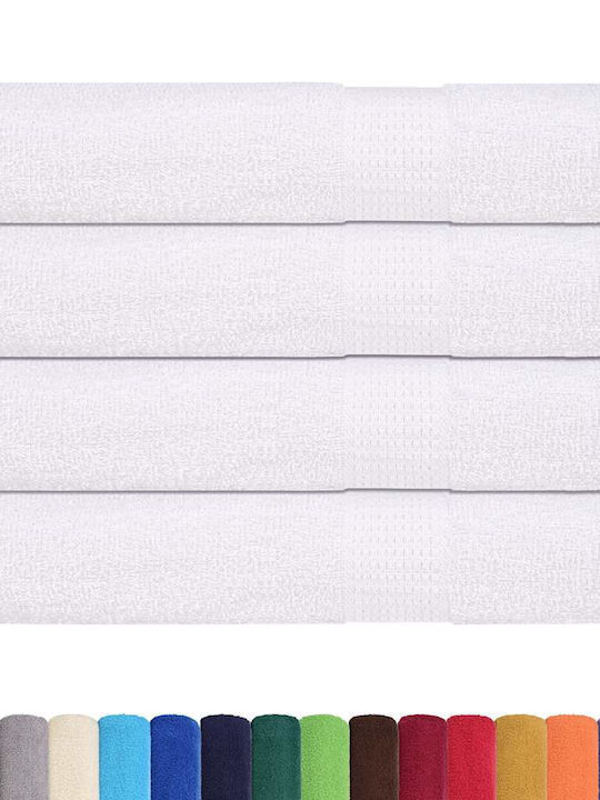 vidaXL 4pc Bath Towel Set 80x200cm. White