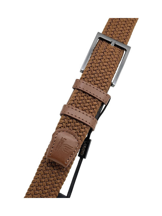 Elastic Men's Belt Fabric Knitted Brown