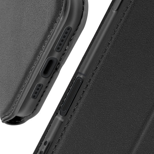 Husă Avizar iPhone 16 Pro Max Clapetă Suport Card Suport Video Negru