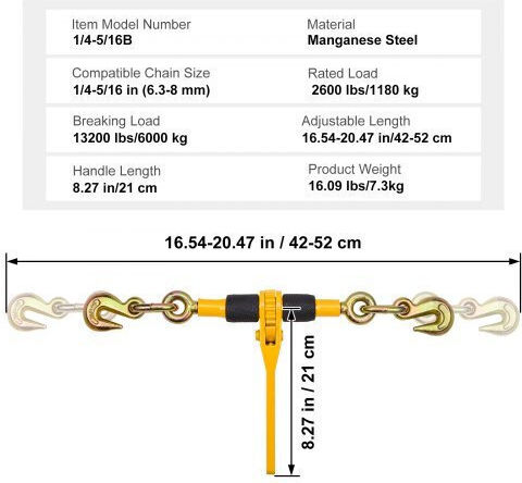 Vevor Lifting & Pulling Equipment for Weight Load up to 1.18t Yellow