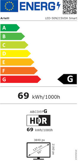 Arielli Smart Τηλεόραση 50" 4K UHD LED LED-N215VDA (2024) LED-50N215VDA