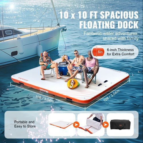 Vevor Vevor Inflatable Pool Mattress for 2 People White 304.8x304.8cm