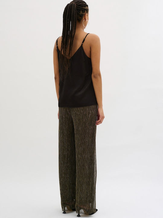 Women's Blouse with Straps Black