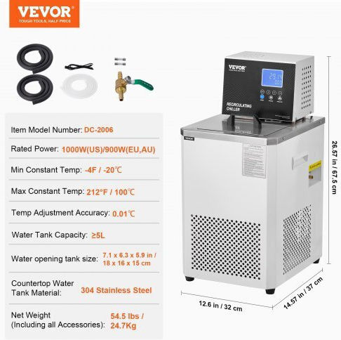 Vevor Εργαστηριακός Ψύκτης Κυκλοφορητής 6l 4°f Έως 212°f Sysxhlqq6l20gfyjqv2