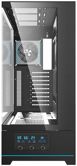 Darkflash DY451L PRO Геймърско бюро Midi Tower Компютърна кутия с RGB осветление Черен