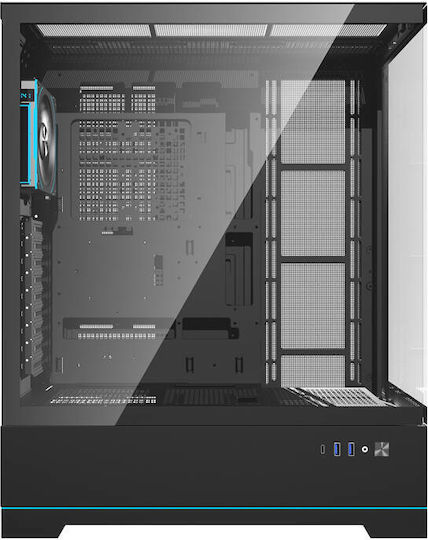 Darkflash DY451L PRO Геймърско бюро Midi Tower Компютърна кутия с RGB осветление Черен
