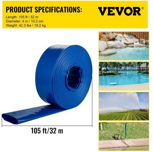 Vevor Irrigation Hose 102mm 32.004m YCFC4X100PVC2V96ZV0