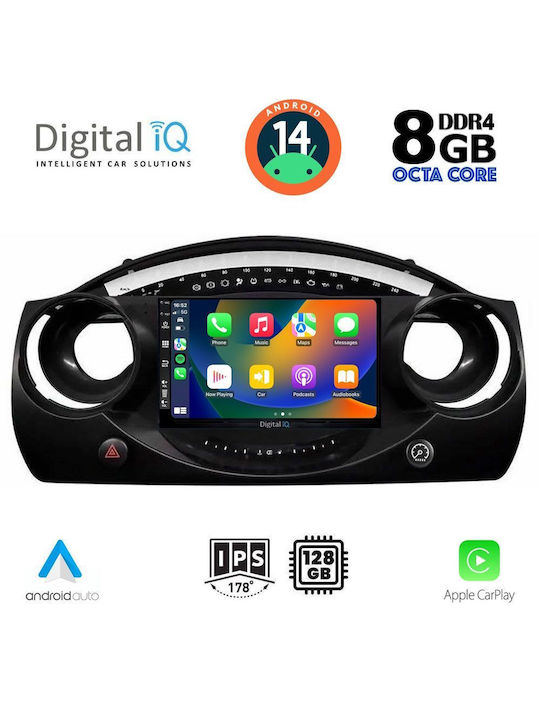 Digital IQ Car Audio System for Mini Cooper 2000-2006 (Bluetooth/USB/WiFi/GPS/Apple-Carplay/Android-Auto) with Touch Screen 9"