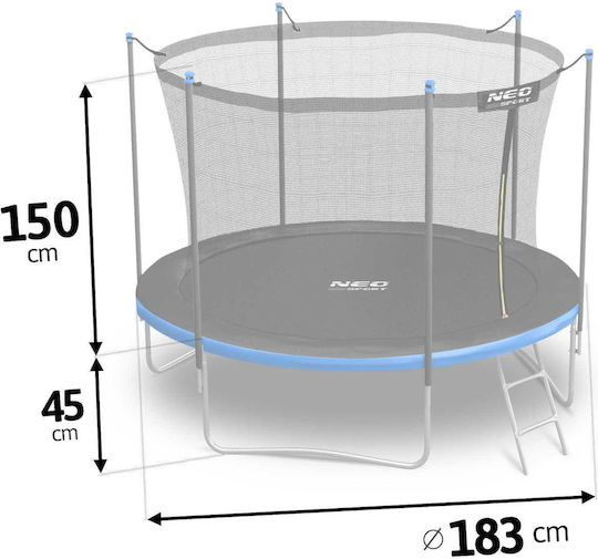 NEO Sport Kinder Trampolin Mit Durchmesser 103cm Und Netz Und Leiter