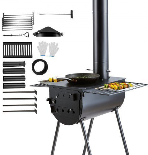 Vevor Wood Stove 118" Portable Camping Stove Chimneys & Gloves Zpqnly118inch0btvv0