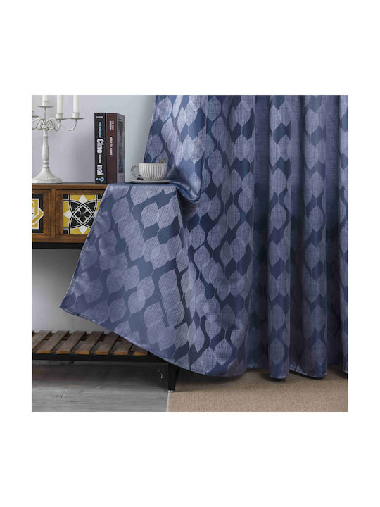 My Home Luxury Vorhang mit Grommets Blau 280x260cm