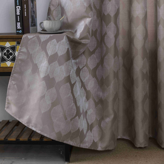 My Home Luxury Brown Curtain with Grommets 280x260cm