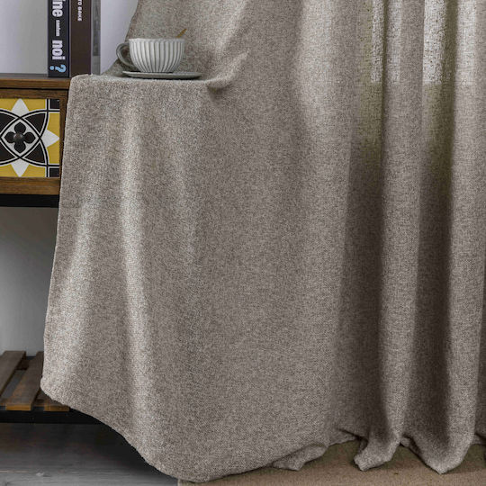 My Home Luxury Curtain With Brown Grommets 270x275cm