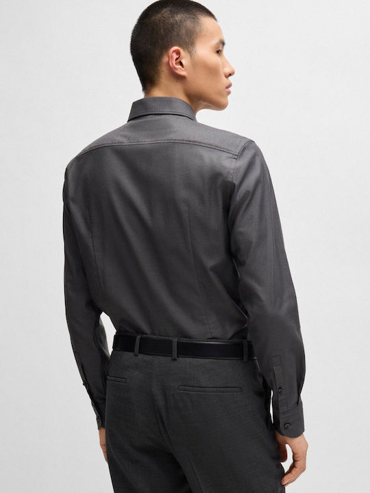 Hank Long-sleeved Cotton Shirt Dark Grey