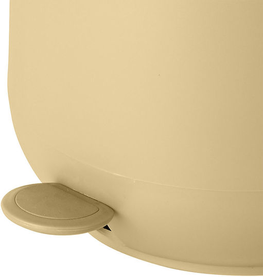Estia Fjord Kunststoff Set aus Toilettenbürste und Mülleimer für das Badezimmer Sanftes Schließen 5Es Beige