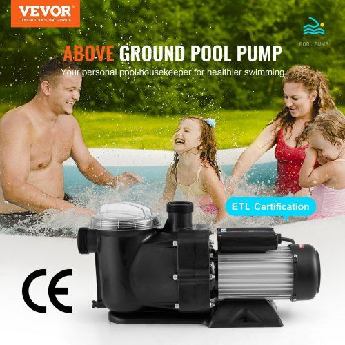 Vevor Αντλία Πισίνας Φίλτρου Μονοφασική με Ιπποδύναμη 1.5hp