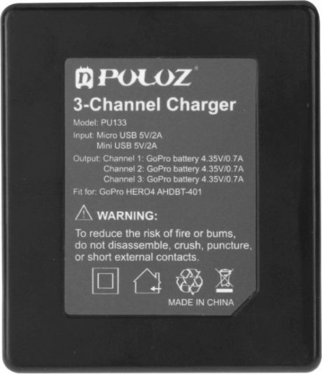 Puluz 3-channel Ladegerät für GoPro