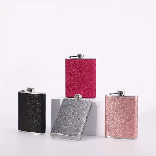 Flacon din oțel inoxidabil 240ml Strass Negru