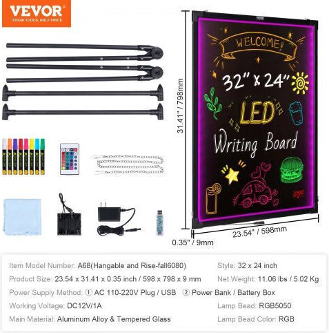 Vevor Chalk Board 81.28x60.96cm