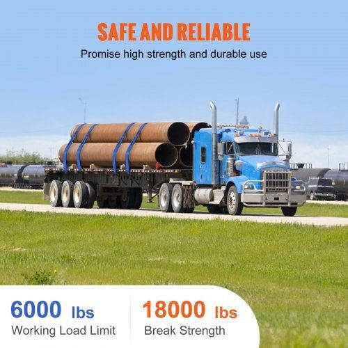Vevor Straps Set 4" X 30' 6000 Lbs Blue 10 Pcs Pgjpdls4inch3lgjkv0