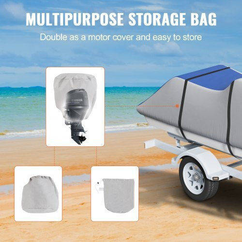 Vevor Jet Ski Cover Waterproof 600D Gray+Blue Mttz600d1261s5o7fv0