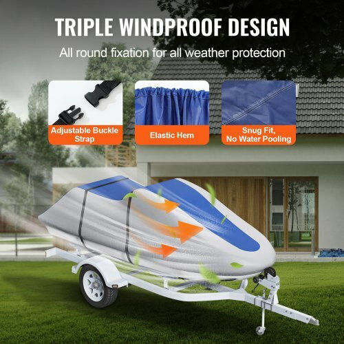 Vevor Jet Ski Cover Waterproof 600D Gray+Blue Mttz600d1261s5o7fv0