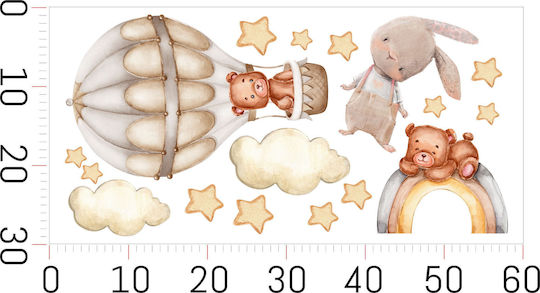 Decowalls Kinder Wandsticker Wand 30x60cm